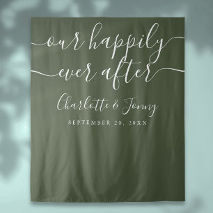 Olive Green Wedding Photo Booth Backdrop