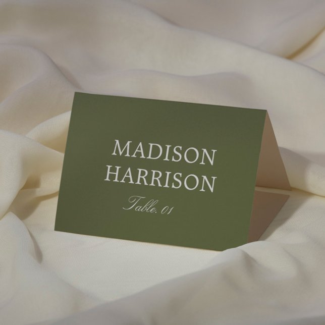 Olive Green Wedding Place Card DIY (Creator Uploaded)