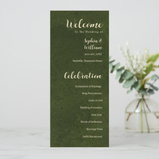 Olive Green Wedding Program, Wedding Ceremony Program
