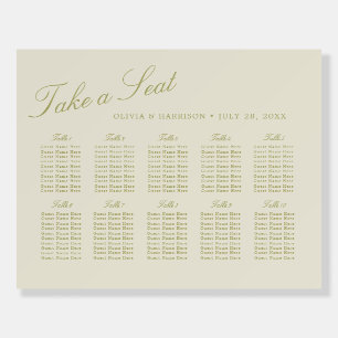 Olive Green Wedding Seating Chart Sign