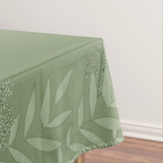 Olive Green Wedding Vintage Botanical Tablecloth