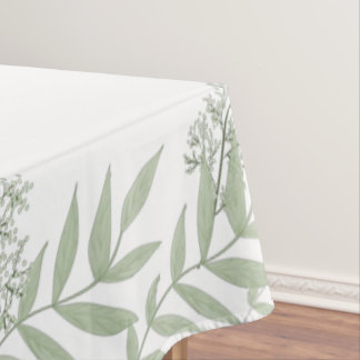 Olive Green Wedding Vintage Botanical Tablecloth