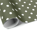 Olive Green | White Polka Dot Wrapping Paper<br><div class="desc">This classic polka dot gift wrapping paper is perfect for your gifting needs! Wrap a birthday gift, baby shower gift, bridal shower gift, wedding gift, or gift for any other special occasion. It's also a wonderful choice for wrapping paper crafts : wrapping paper envelopes, wrapping paper bunting, wrapping streamers or...</div>