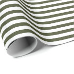 Olive Green | White Stripe Wrapping Paper<br><div class="desc">This classic stripe gift wrapping paper is perfect for your gifting needs! Wrap a birthday gift, baby shower gift, bridal shower gift, wedding gift, or gift for any other special occasion. It's also a wonderful choice for wrapping paper crafts : wrapping paper envelopes, wrapping paper bunting, wrapping streamers or wrapping...</div>