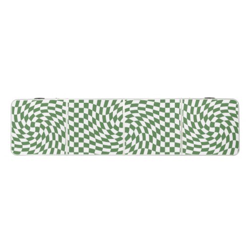 Olive Green  White Warped Checkered Pattern    Beer Pong Table