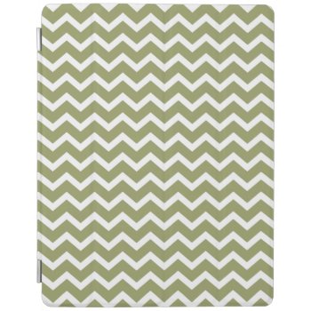 Olive Green Zig Zags Chevrons Pattern Ipad Smart Cover by heartlockedcases at Zazzle