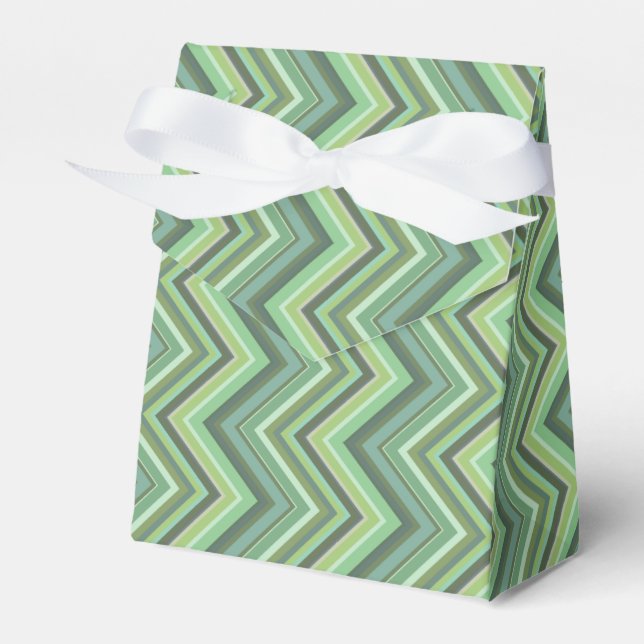 Olive green zigzag stripes favor boxes (Front Side)