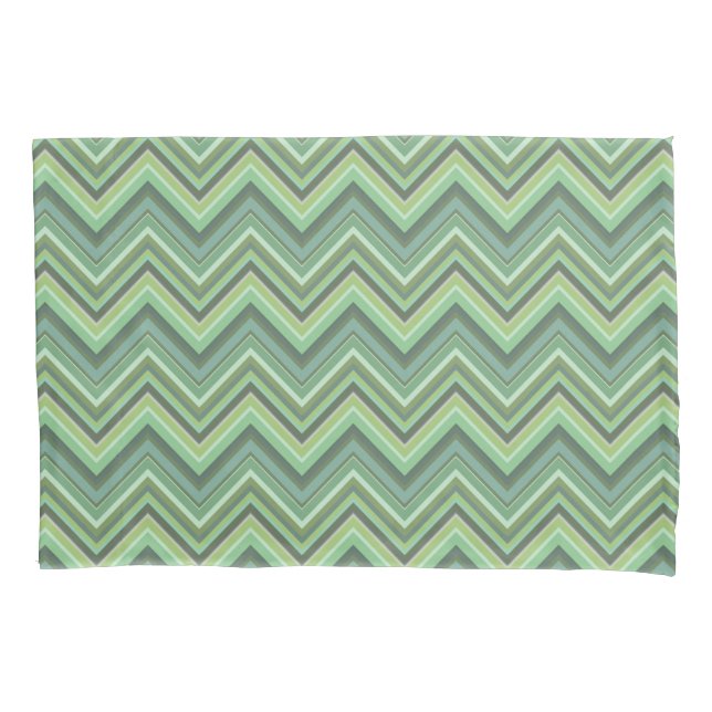 Olive green zigzag stripes pillow case (Front)