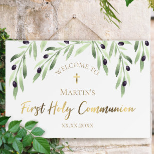 olive greenery • First Holy Communion Foam Board