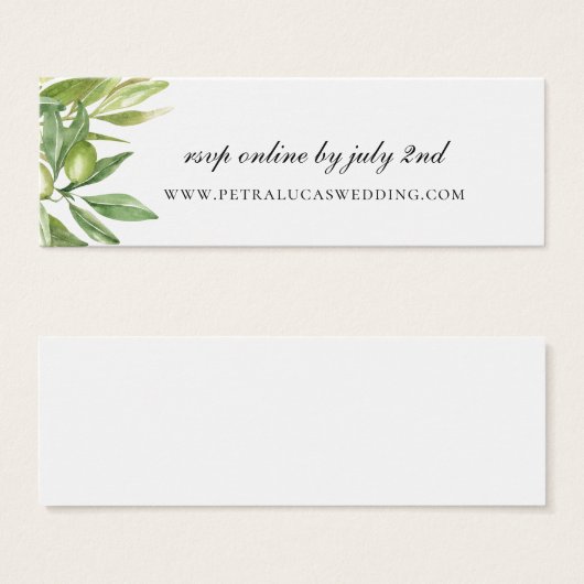 Olive Greenery Wedding Website RSVP (Front & Back)