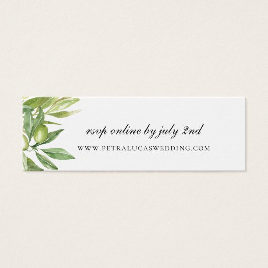 Olive Greenery Wedding Website RSVP (Front)