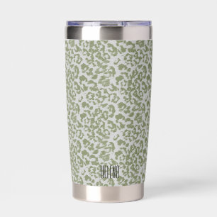 Olive grey spotted leopard insulated tumbler