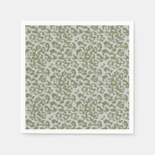 Olive grey spotted leopard napkins