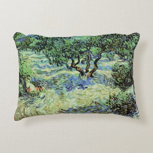 Olive Grove by Vincent van Gogh Accent Pillow