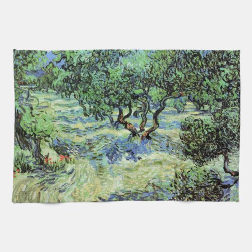 Olive Grove by Vincent van Gogh Kitchen Towel