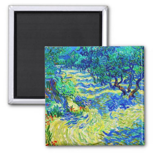 Olive Grove by Vincent Van Gogh Magnet