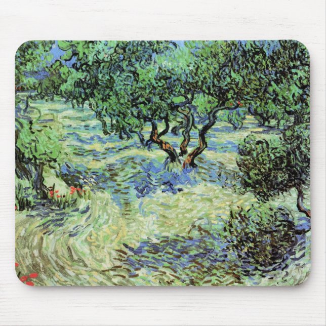 Olive Grove by Vincent van Gogh Mouse Pad (Front)