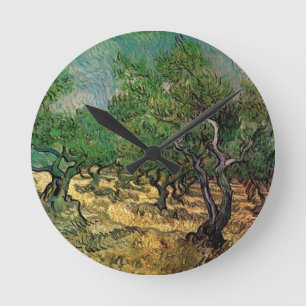 Olive Grove by Vincent van Gogh Round Clock