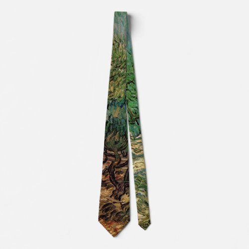 Olive Grove by Vincent van Gogh Vintage Fine Art Neck Tie