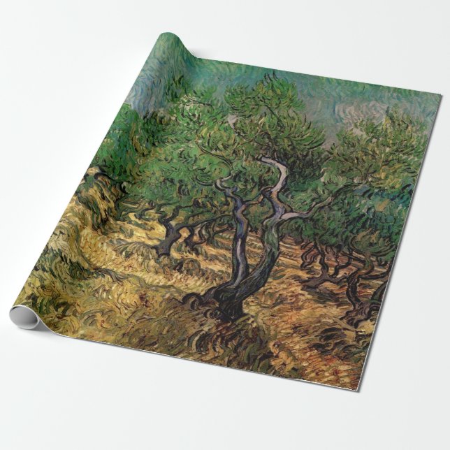 Olive Grove by Vincent van Gogh Wrapping Paper (Unrolled)