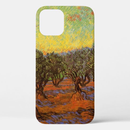 Olive Grove Orange Sky by Vincent van Gogh iPhone 12 Case