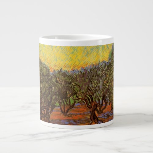 Olive Grove Orange Sky by Vincent van Gogh Giant Coffee Mug