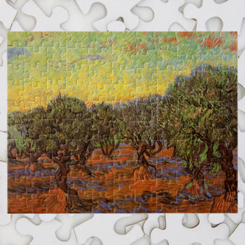 Olive Grove  Orange Sky By Vincent Van Gogh Jigsaw Puzzle by VanGogh_Gallery at Zazzle