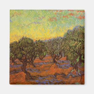 Olive Grove, Orange Sky by Vincent van Gogh Magnet