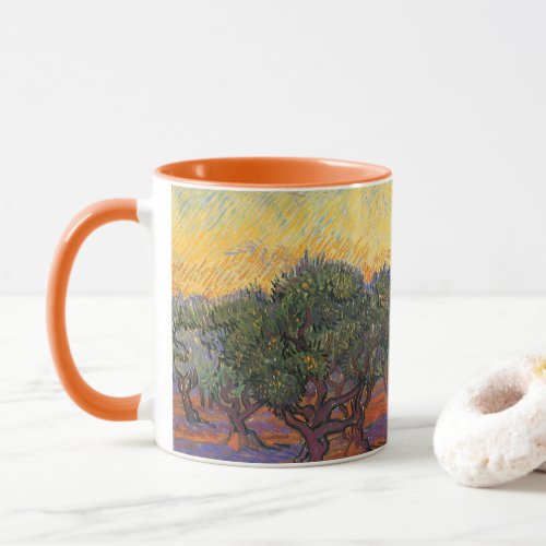 Olive Grove Orange Sky by Vincent van Gogh Mug