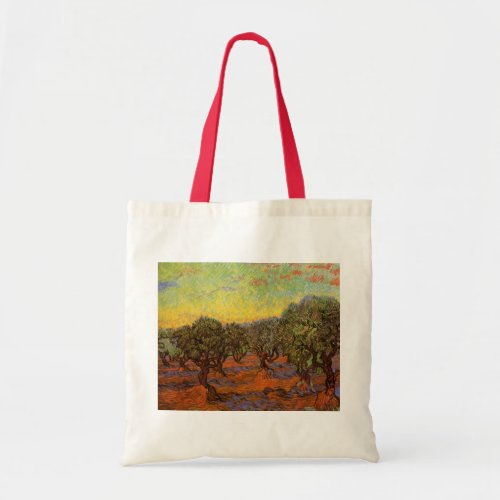 Olive Grove Orange Sky by Vincent van Gogh Tote Bag