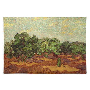Olive Grove, Pale Blue Sky by Vincent van Gogh Cloth Placemat