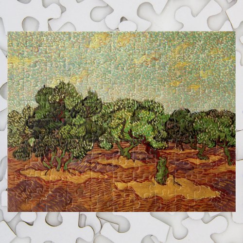 Olive Grove Pale Blue Sky by Vincent van Gogh Jigsaw Puzzle