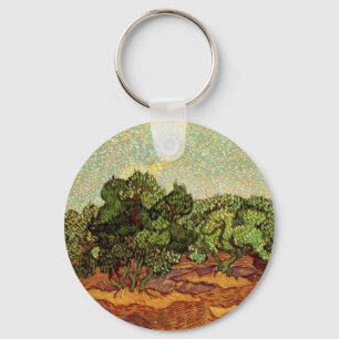 Olive Grove, Pale Blue Sky by Vincent van Gogh Keychain