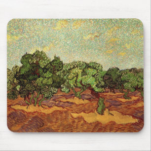 Olive Grove, Pale Blue Sky by Vincent van Gogh Mouse Pad