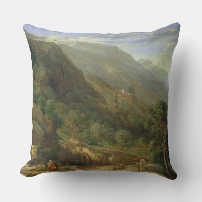 Olive Groves at Varenna, Lake Como, Italy, 1861 (o Throw Pillow (Front)