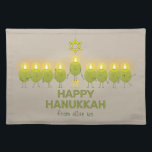Olive Hanukkah Menorah Cloth Placemat<br><div class="desc">A group of fun-loving olives get together for a photo op and form a menorah to send a Happy Hanukkah greeting.</div>