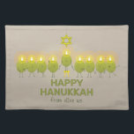 Olive Hanukkah Menorah Cloth Placemat<br><div class="desc">A group of fun-loving olives get together for a photo op and form a menorah to send a Happy Hanukkah greeting.</div>