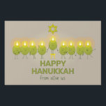 Olive Hanukkah Menorah Sign<br><div class="desc">A group of fun-loving olives get together for a photo op and form a menorah to send a Happy Hanukkah greeting.</div>
