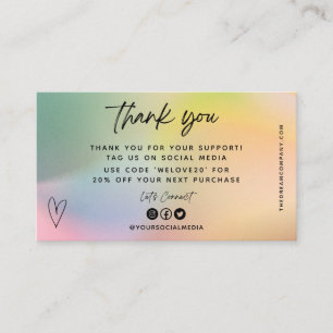 Olive Heart Media Insert Thanks Mini Business Card