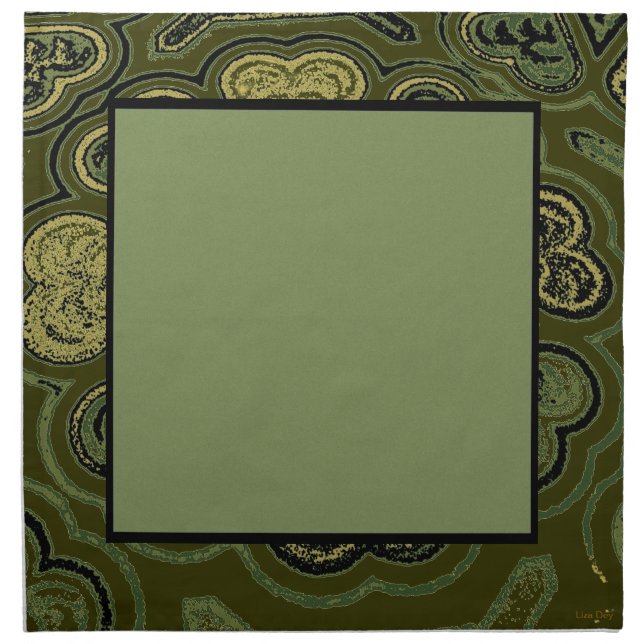 Olive Hearts & Stars Napkins (Front)