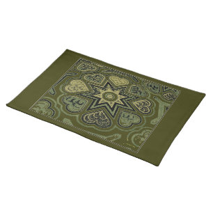 Olive Hearts & Stars Placemats