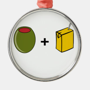 Olive Juice I Love You Metal Ornament