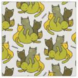 Olive kittens fabric