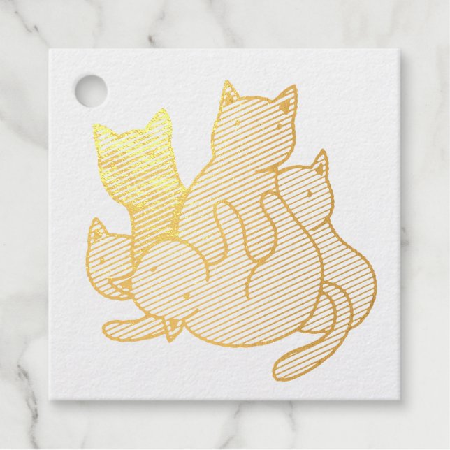Olive kittens foil favor tags (Front)
