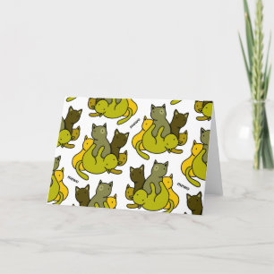 Olive kittens letterpress thank you card