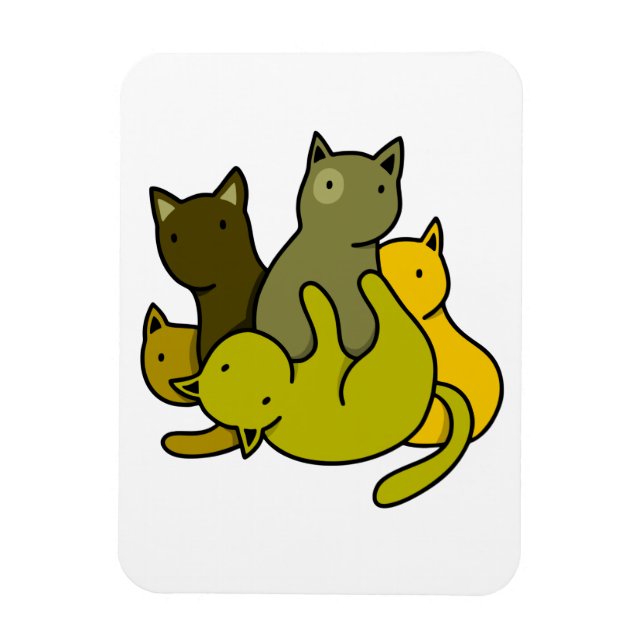 Olive kittens magnet (Vertical)