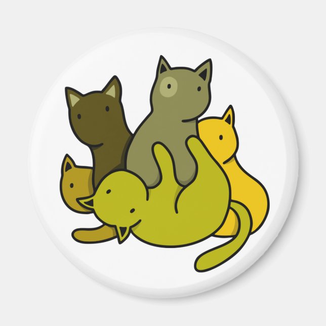 Olive kittens magnet (Front)