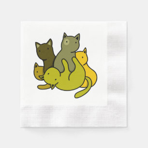 Olive kittens napkins