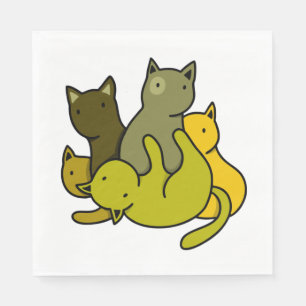 Olive kittens napkins