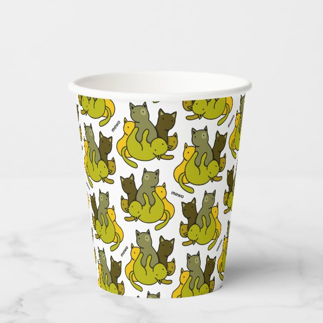 Olive kittens paper cups (Front)